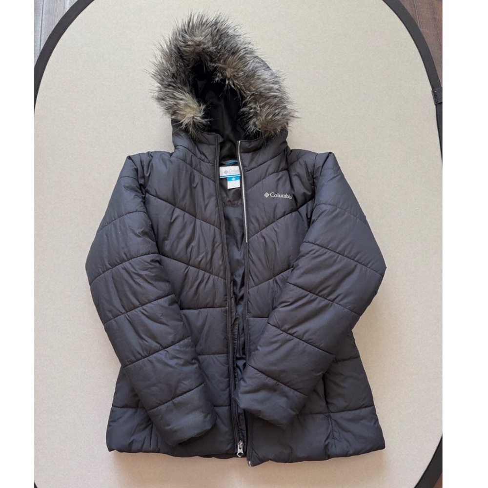 Columbia Kids Black Puffer Jacket with Fur Hood